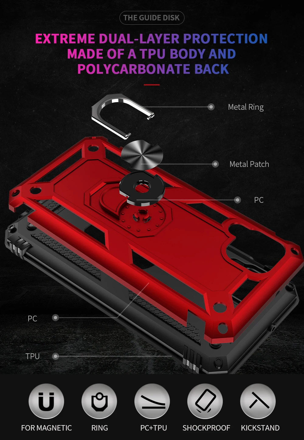 Shockproof Case for Huawei P40 Lite Case Bumper on Huawei P40 Lite Military Armor Magnetic Car Holder Phone Cover best waterproof phone pouch