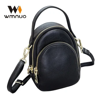 

Wmnuo New Genuine Leather Shoulder Bag Women's Luxury Handbags For Women Zipper Crossbody Bags Messenger Bag Female Phone Pocket