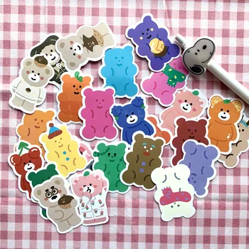 

27Pcs/Lot Soft Bear Cartoon Cute Korea Style Ins Waterproof Sticker DIY Scrapbooking Album Diary Label Decoration Stickers