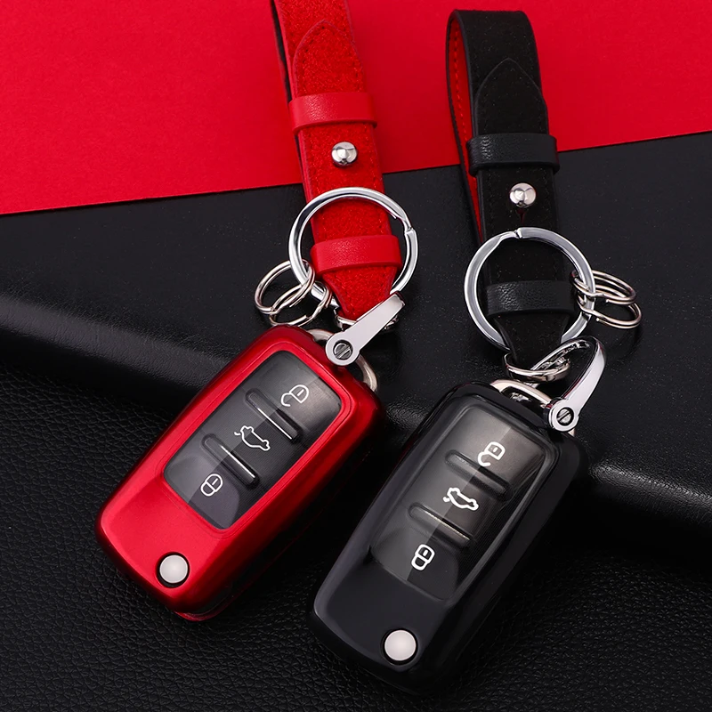 Чехол для автомобильного ключа VW Golf Bora Jetta POLO GOLF Passat Skoda Octavia A5 Fabia SEAT Ibiza LeonAccessories