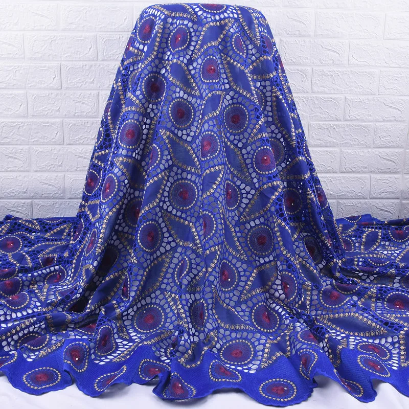 Zhenguiru Dry Cotton African Lace Fabric Embroidery Swiss Veil Mesh Nigeria For Women Party And Wedding A1918 | Дом и сад