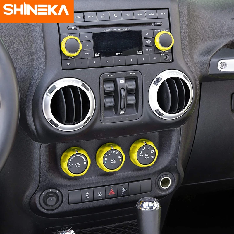 Hoolcar Audio Air Conditioning Button Cover AC Switch Knob Ring Cover for 2011-2017 Jeep Wrangler JK JKU 2010-2016 Compass & Patriot Black 2008-2012 Liberty 