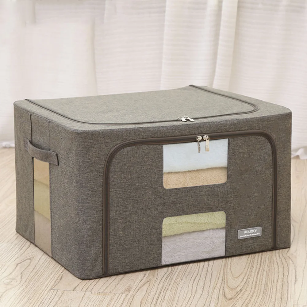

Collapsible Large Capacity Container Double Zipper Bedroom Quilt Oxford Cloth Organizer Waterproof Folding Storage Box Sweater