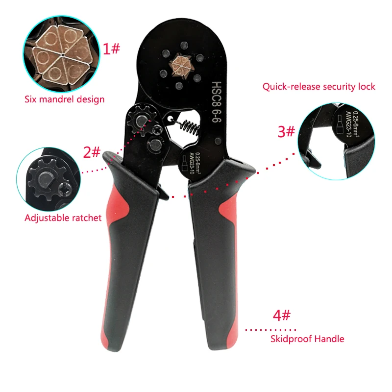 Саморегулируемые обжимные плоскогубцы + клещи наборы AWG24 10 проводов кабельных