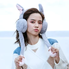 Головные уборы, сохраняющие тепло, защита для ушей, наушники, портативные, удобные, для дома, для тренировок, имитация кролика, дышащие подарки, для путешествий, зима