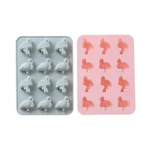 12 отверстий печенье помадка украшения DIY торт 3D мыльница кекс шоколадной формы Фламинго Плесень Силиконовый Лоток кубик льда