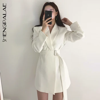 

SHENGPALAE 2020 Fashion Spring Autumn Women Blazers And Jackets Work Office Lady Suit Slim Business Waistband Coat ZA5010