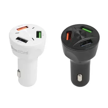 

3 Port USB Car Charger LED Light QC 3.0 Charging Adapter for Android iOS