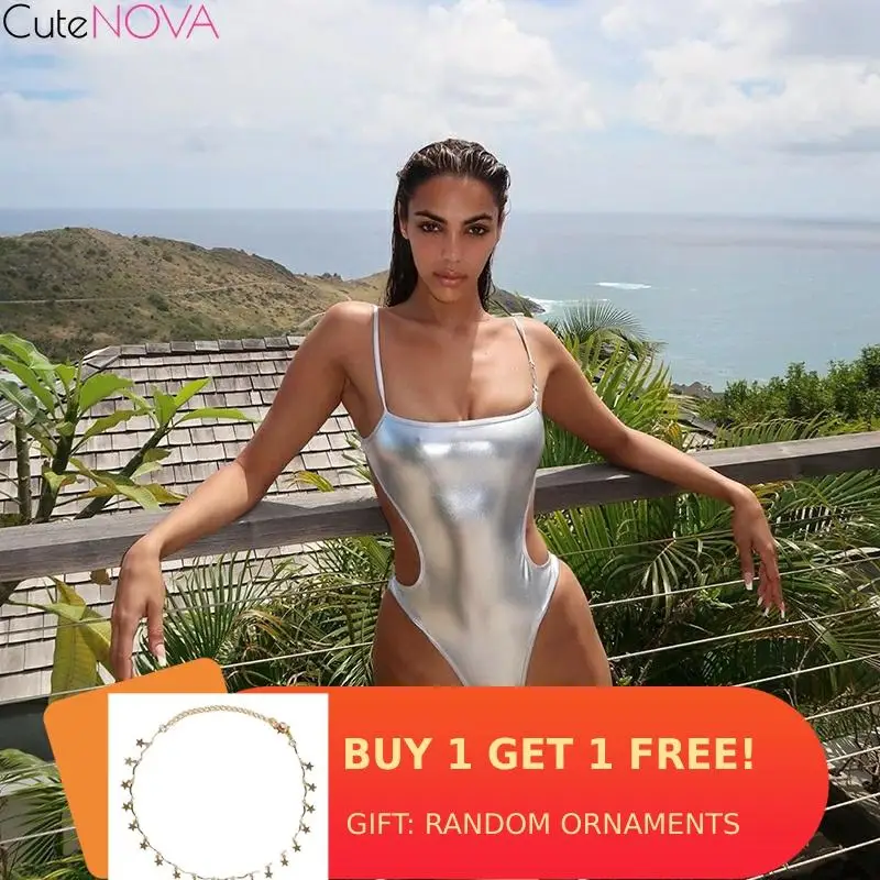 

CuteNOVA Sexy Solid Strapless Backless Adjustable Sling Jumpsuit 2020 Summer Women Fashion Party Nightclub Silver Skinny Overal