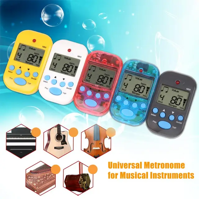 M50 Mini Electronic Metronome LCD Digital Plastic Professional Electric Guitar Piano Metronome Musical Instrument Accessories