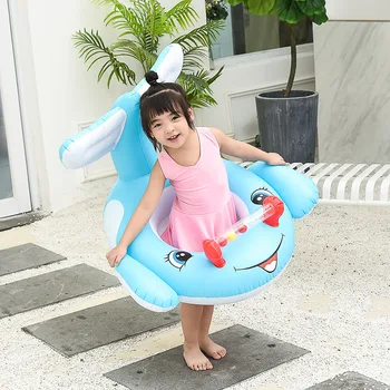 

Baby Cartoon Shark Shape Swimming Ring Pool Float Inflatable Swimming Circle Floating Baby Seat Swim Ring Party Pool Toys