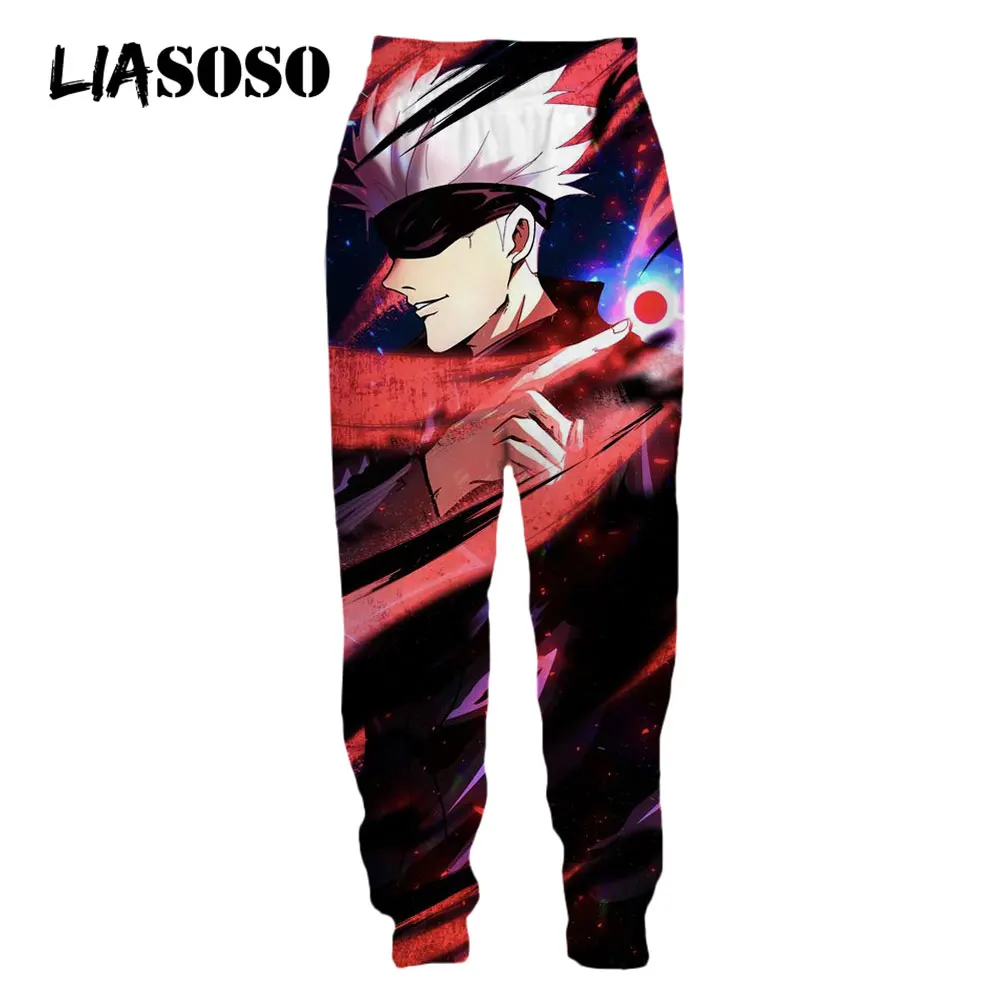 

LIASOSO Anime Jujutsu Kaisen Men's Pants Jogging Sweatpant Gojo Satoru Casual Harajuku Loose Women Breather Clothing Streetpant