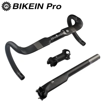 

BIKEIN Pro Cycling Road Bike Aero UD Carbon Handlebars Set Racing Bicycle Parts Handlebar Seatpost Stem Ultralight Bike Parts