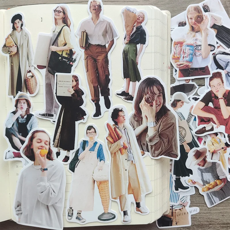 Japanese Magazine Style Street Shooting Sticker DIY Scrapbooking Journal Base Collage Phone Diary Album Happy Planner Decoration cartoon stickers decorative stickers self adhesive stickers custom stickers stationery stickers anime stickers paper stickers adhesive stickers magnetic bookmark