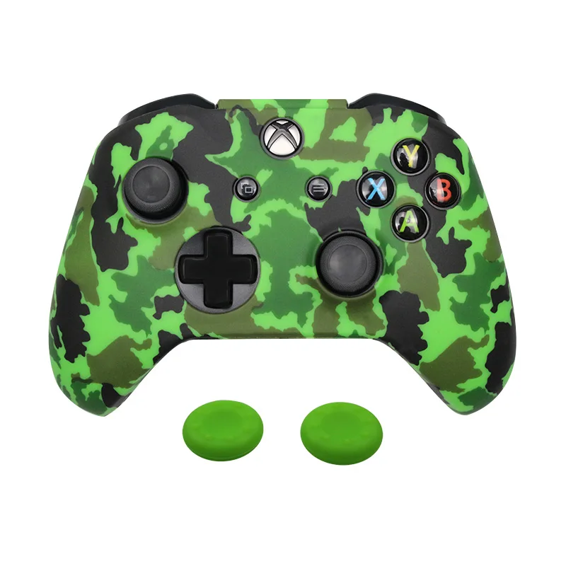 camo Green Для Xbox one тонкий контроллер геймпад Камуфляжный силиконовый резиновый чехол защитный чехол мягкий силиконовый джойстик - Цвет: camo Green