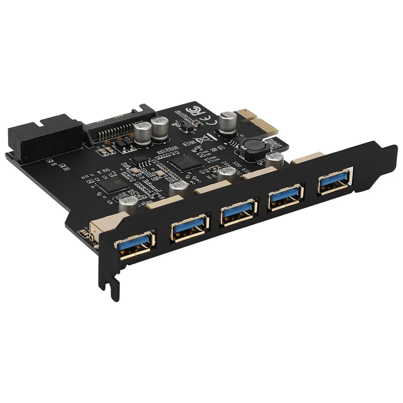 AAAJ-PCI-E USB 3,0 19-Pin 5 портов PCI Express карта расширения адаптер SATA 15Pin разъем с драйверами CD для рабочего стола