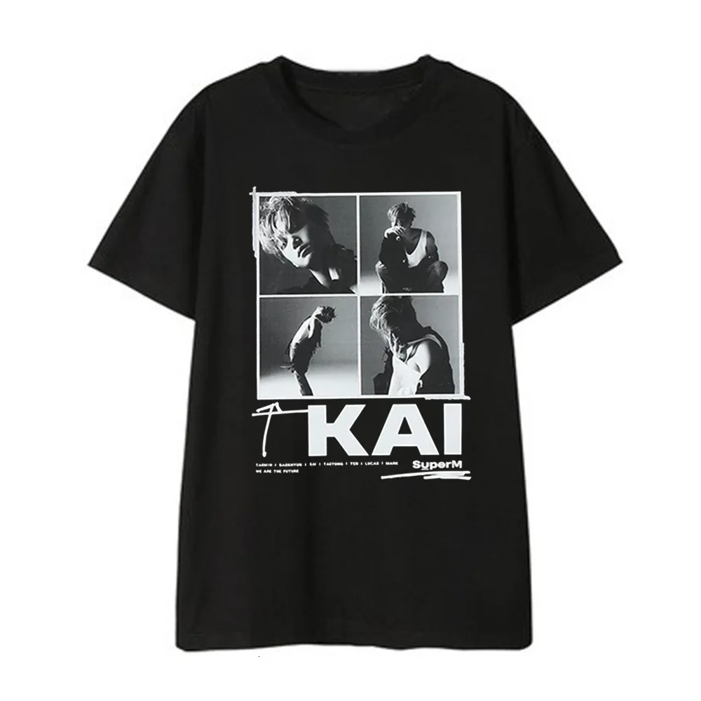 super m KPOP SuperM Short Sleeve T Pay Tribute To Li Taimin-bo Virtuous Kai Tai Rong Mark Yellow Xu Xi Clothes Men And Women