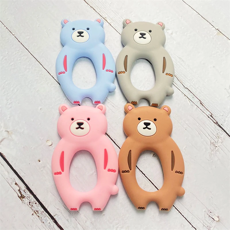 1pcs Silicone Teether Cartoon Animal BPA Free Rodent Teeth Necklace Food Grade Baby Chew Toy 5