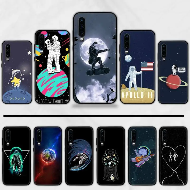 Чехол для телефона из ТПУ Space Love Moon Astronaut корпус Huawei P9 P10 P20 P30 Pro Lite smart Mate 10 20 Y5 Y6 Y7 2018
