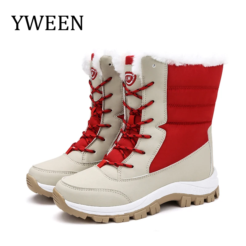 

YWEEN 2020 Winter Boots Women Super light Boots Female Mid-calf Boots Warm Plush Platform Snow Shoes Lady's zapatos de mujer