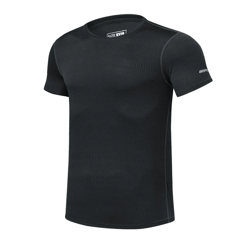 

2019 Sports Shirt Men Quick Dry Running Gym Fitness T Shirt Tights Stretch Breathable Jogging Training Tees Tops Clothing