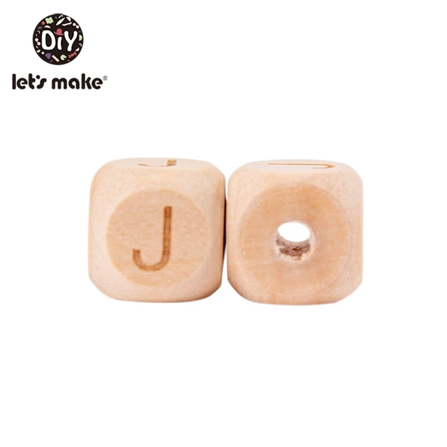 Let'S Make Wooden Beads For Rattles 500Pc Square Beech Wood Alphat English Letter Beads Baby Toys Diy Handmaking Wooden Teether J