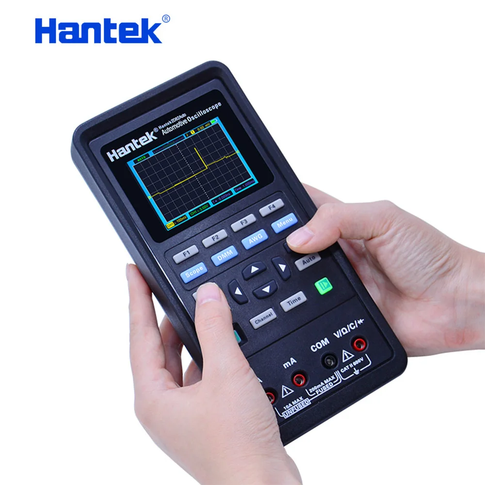 Портативный автомобильный осциллограф Hantek 2D82 4 в 1 цифровой 80 МГц + DMM AWG
