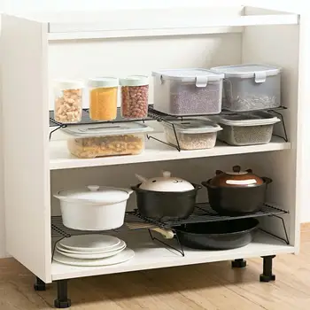 

Retractable Wrought Iron Kitchen Organizer Shelf Countertop Seasoning Storage Rack Cabinet Kitchen Utensils Drain Rack
