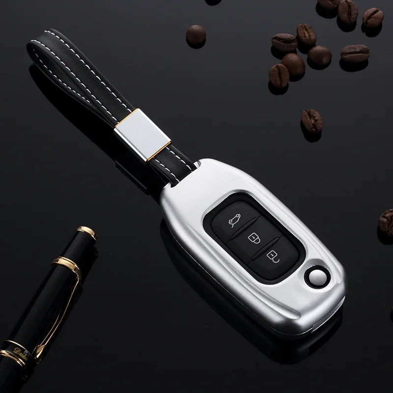 Чехол для автомобильного ключа с откидной крышкой из алюминиевого сплава чехол