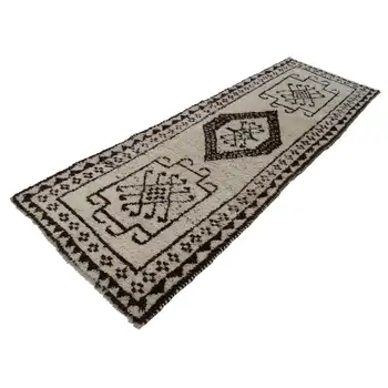 

94x296 Cm Beige Handmade Boho Runner Rugs-3x10 Ft