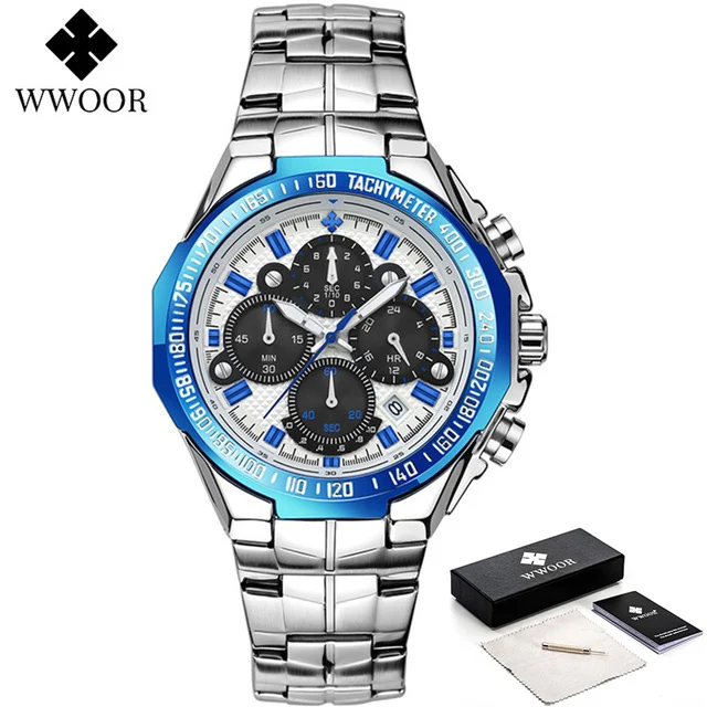 Men's Luxury Waterproof Chronograph Sports Watch - Fashionable Quartz Full Steel Design