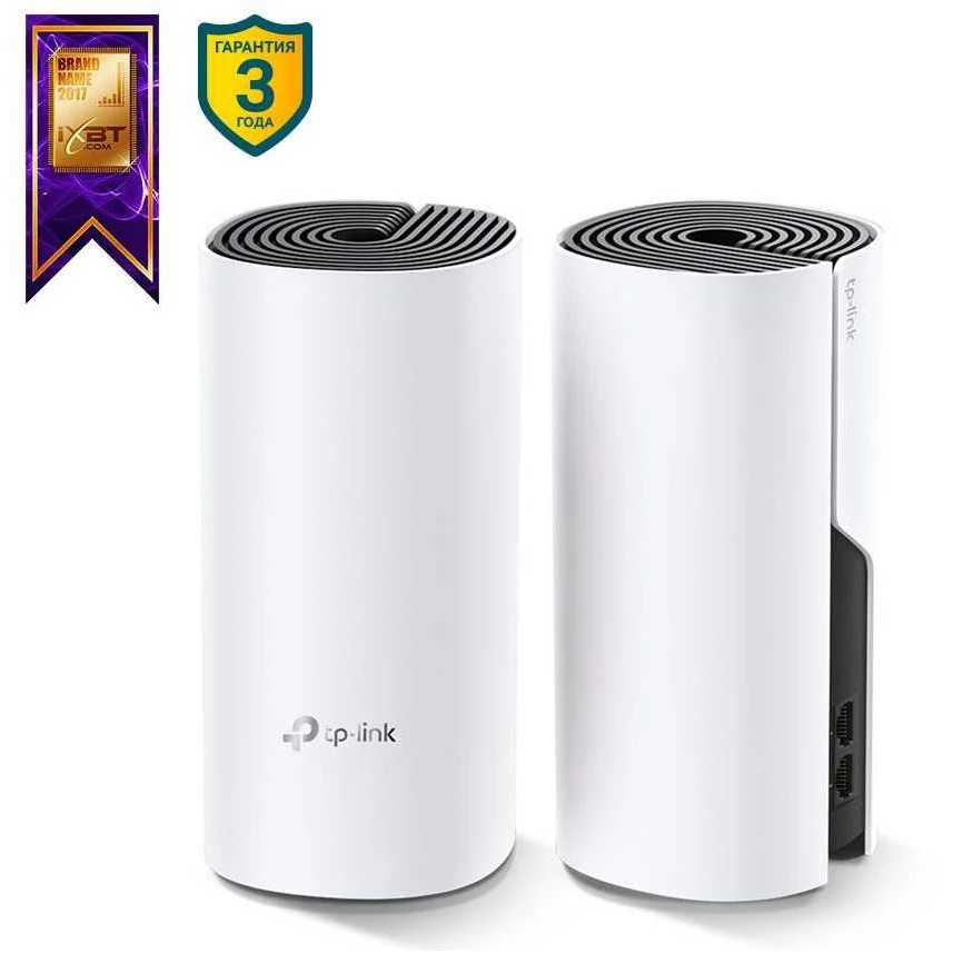 Бесшовный Mesh роутер TP-Link Deco M4(DECO M4(2-PACK) AC1200 10/100/1000BASE-TX белый(упак.:2шт