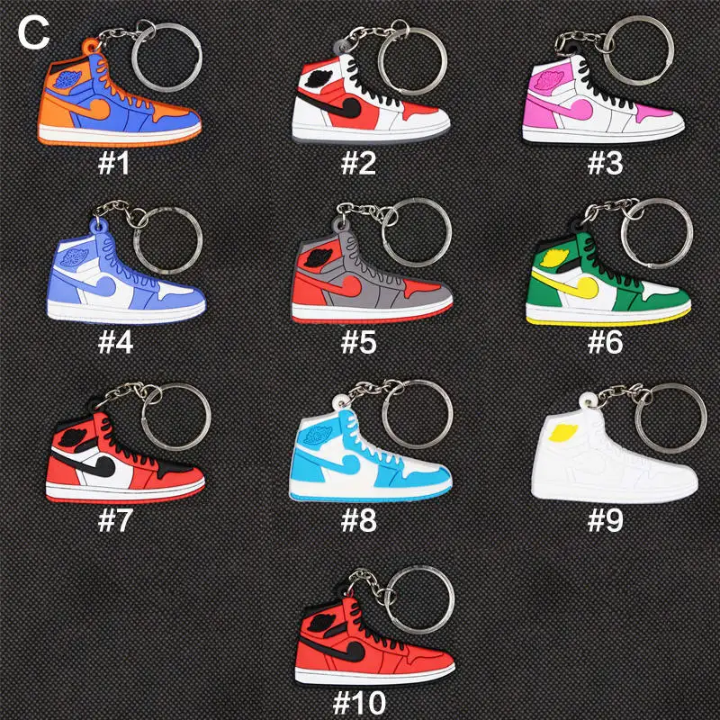 176 стилей, AirForce AirJordan, баскетбольный брелок в форме обуви для мужчин, детский подарок, AJ1, брелок для обуви, баскетбольные кроссовки, держатель для ключей