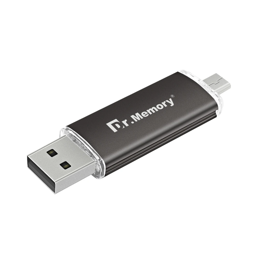 Black Dr.memory OTG USB Flash Drive 32GB 64GB Pen Drive 128GB Pendrive Micro USB For Samsung Huawei Android Phone Stick 4GB 8GB 16GB - Цвет: Black