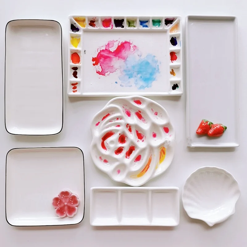 Ceramic Palette Watercolor  Porcelain Watercolor Palettes