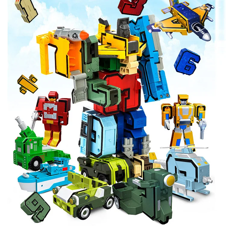 

2806 with Numbers Deformation Blocks Educational CHILDREN'S Toy Transformation Fit Assembled Robot Toys
