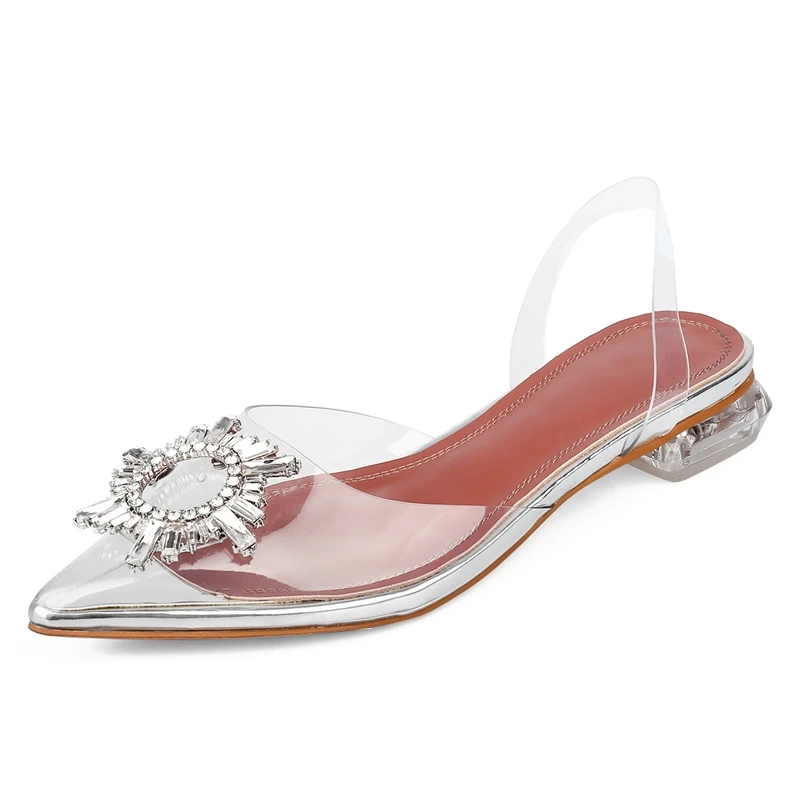Женские босоножки с острым носком ZVQ прозрачные туфли лодочки на тонком каблуке