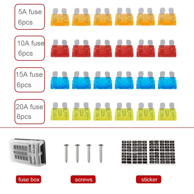 Универсальная Светодиодная лампа 12-контактный блок предохранителей с