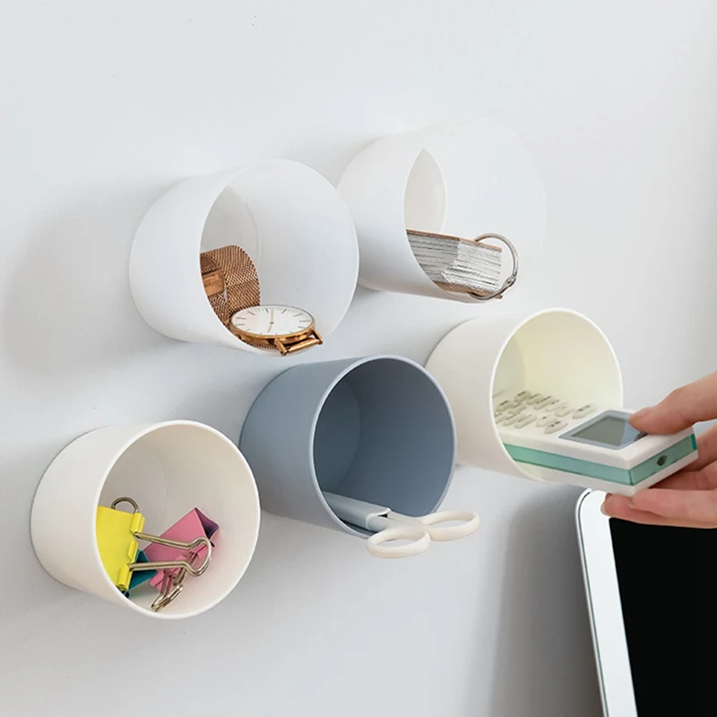 

Hook Wall Small Storage Box Key Hook Multifunction Japanese Can Stick Debris Storage Cup Free Punch Wall Pants Clothes Hook