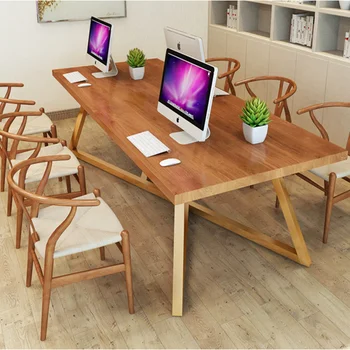 

Customizable simple solid wood metal fashion dining table light luxury dining table design style firm dining table restaurant