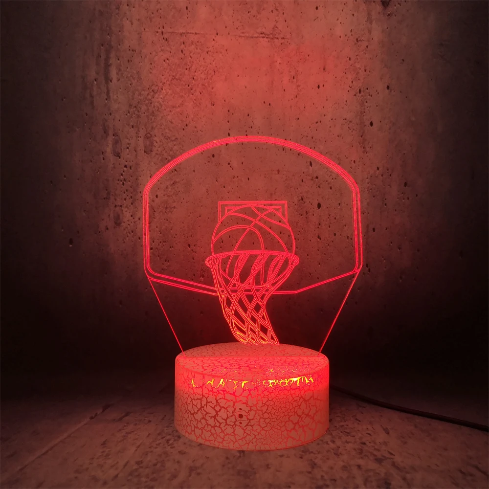 Баскетбол Спорт Данк снимать корзину 3D лампа ночник светильник светодиодный светильник Mulitcolor Рождество Decora luminaria дети мальчик подарок