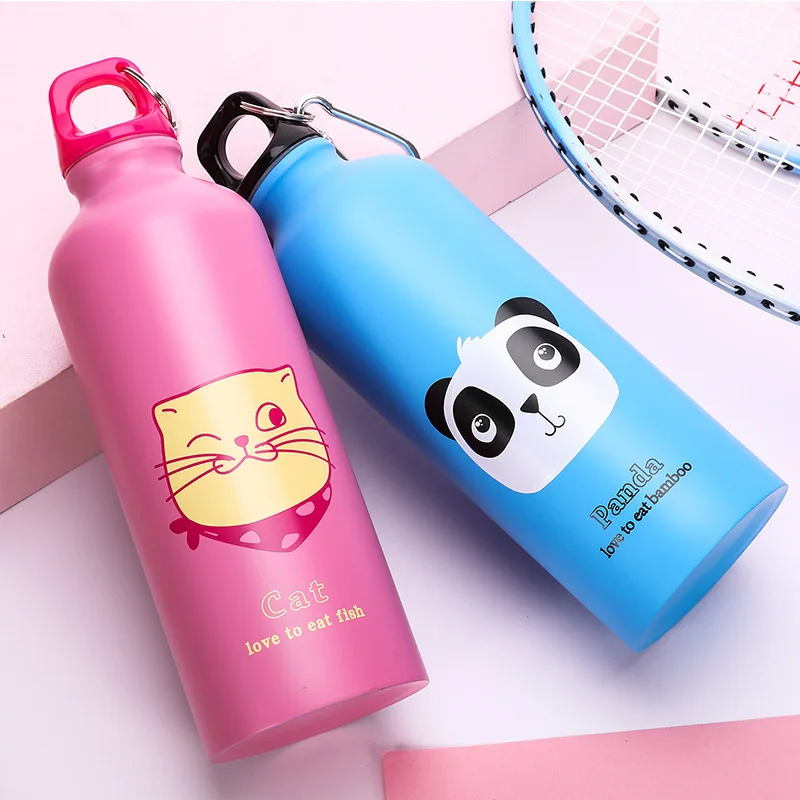 Новинка 500 мл портативная уличная бутылка из нержавеющей стали милые животные спорт на открытом воздухе велосипед Кемпинг Школа Дети бутылка для воды