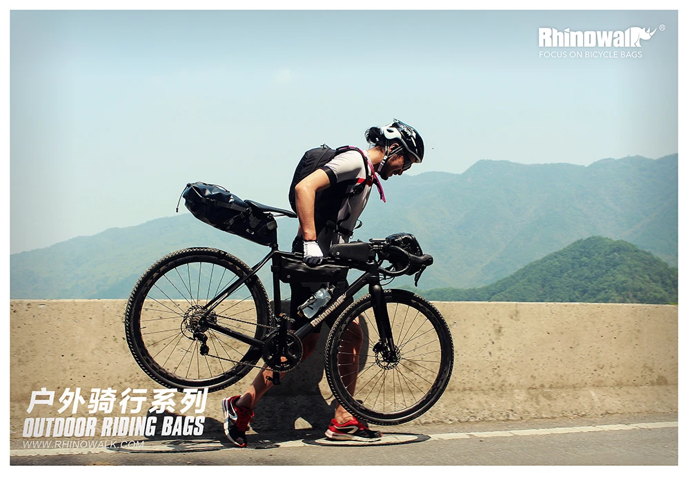 Rhinowal Bicycle Bags Waterproof Cycling Top Front Tube Frame Bag Large Capacity MTB Road Bicycle Pannier Black Bike Accessories (3)