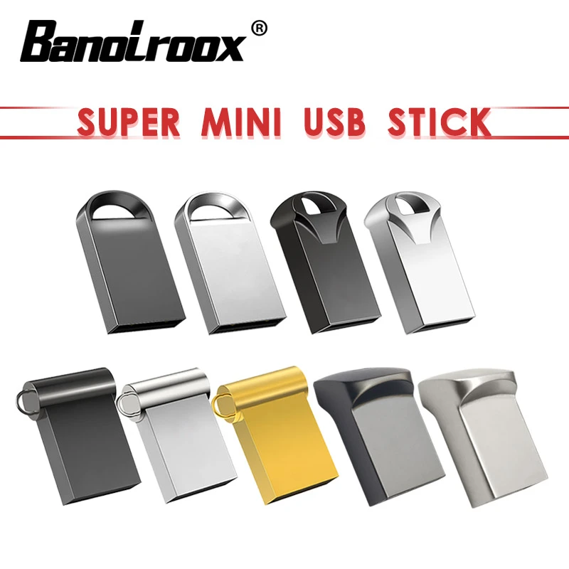 usb sticks Banolroox Mini USB Flash Drive Metal Pendrive 8GB 16GB 32GB 64GB 128GB Keyring Pen Drive Flash USB Stick Small Memoria USB usb c drive