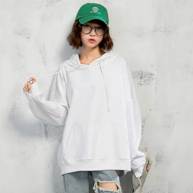 

Instagram Fashion Cotton Oversize Hoodies Autumn Women Korean Style Full Sleeve Concise Sweatshirt Casual Clothing Streetwear
