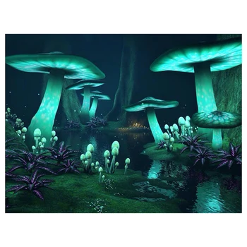 

Rhinestone Painting Crystal Decor Diy Square/Round Diamond Painting"Glowing Mushroom"3D Cross Stitch Pattern Diamond Embroidery