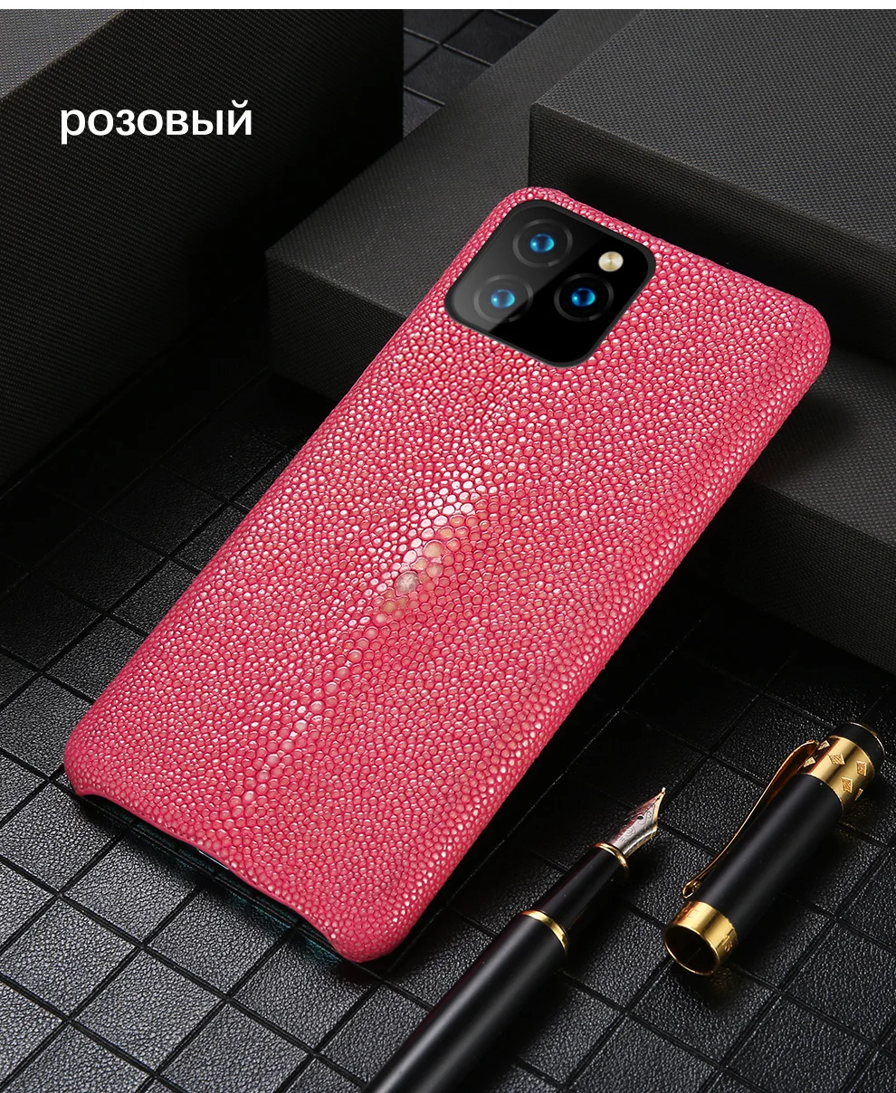 Чехол из натуральной кожи для iphone 11 pro max, оригинальная задняя крышка из кожи ската для iphone 11, чехол xr xs max 7, 8, coque fundas