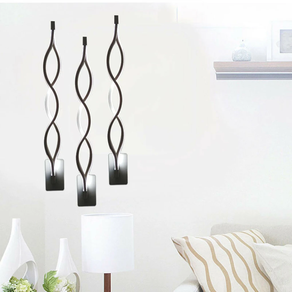 1pc 16W Modern Billow Wall Lamp Aluminum Wave LED Corridor Light Curve Acrylic Indoor Bedroom Lighting