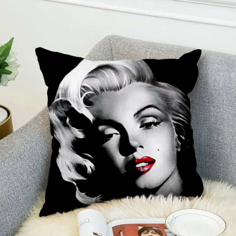 Marilyn Monroe Pillow Case Polyester Decorative Pillowcases Throw Pillow Cover style-4