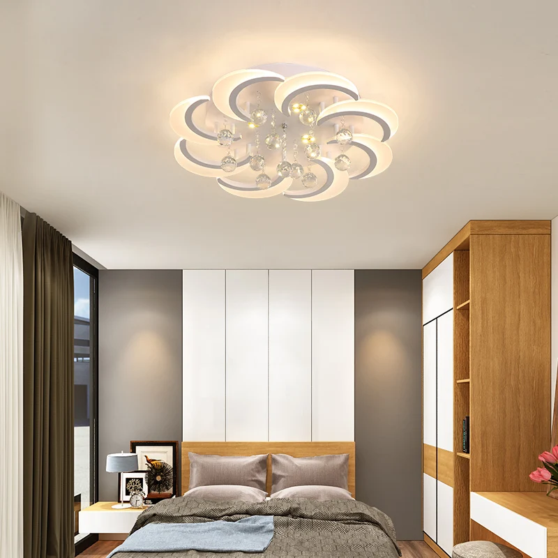 Modern Led Ceiling Lights For Living Room Bedroom Study  Crystal lustre plafonnier Home Deco Ceiling Lamp avize Dia100cm 135W